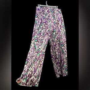 NWT Easel Boutique Tulip Front Pants Women’s L Purple Summer Beach Vacation Pant